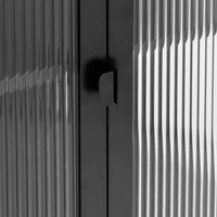 Credenza Nera 70x35x70 cm Vetro e Acciaio 353001