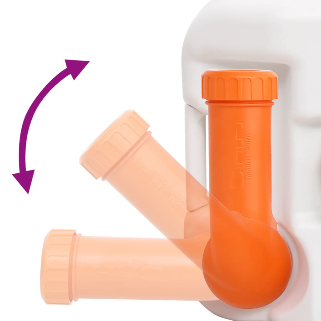 vidaXL Toilette Integrata da Campeggio Bianca 24x17 L HDPE e Acciaio