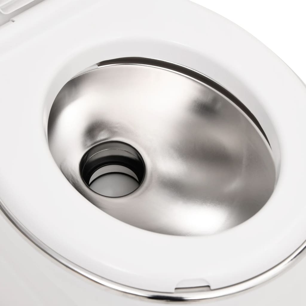 Toilette Integrata da Campeggio Bianca 24x17 L HDPE e Acciaio 154409