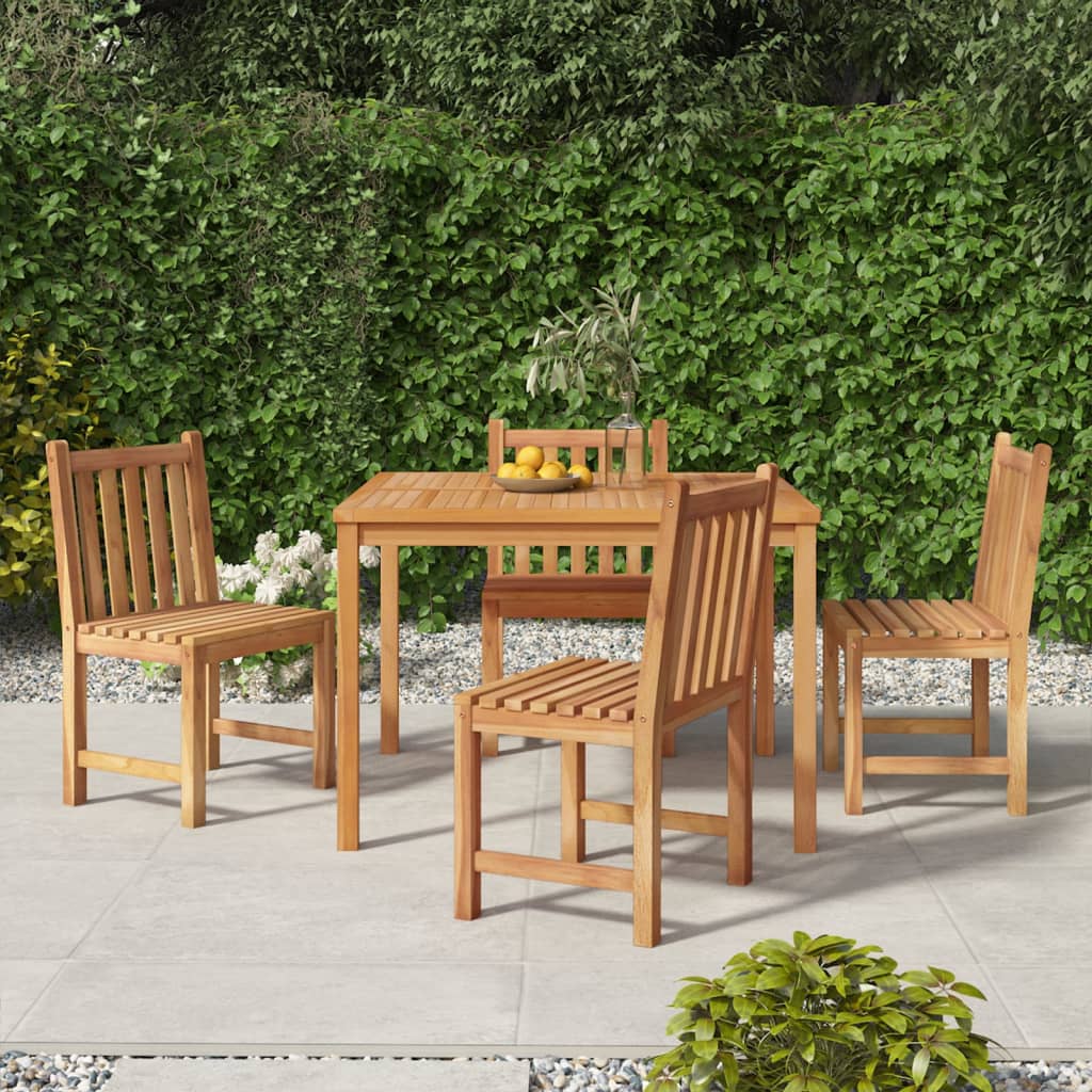 Set da Pranzo per Giardino 5 pz in Legno Massello di Teak cod mxl 78099