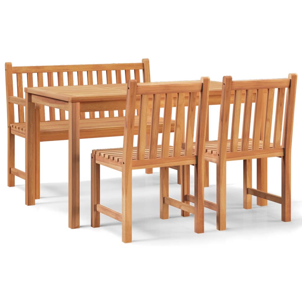 Set da Pranzo per Giardino 4 pz in Legno Massello di Teak cod mxl 44599