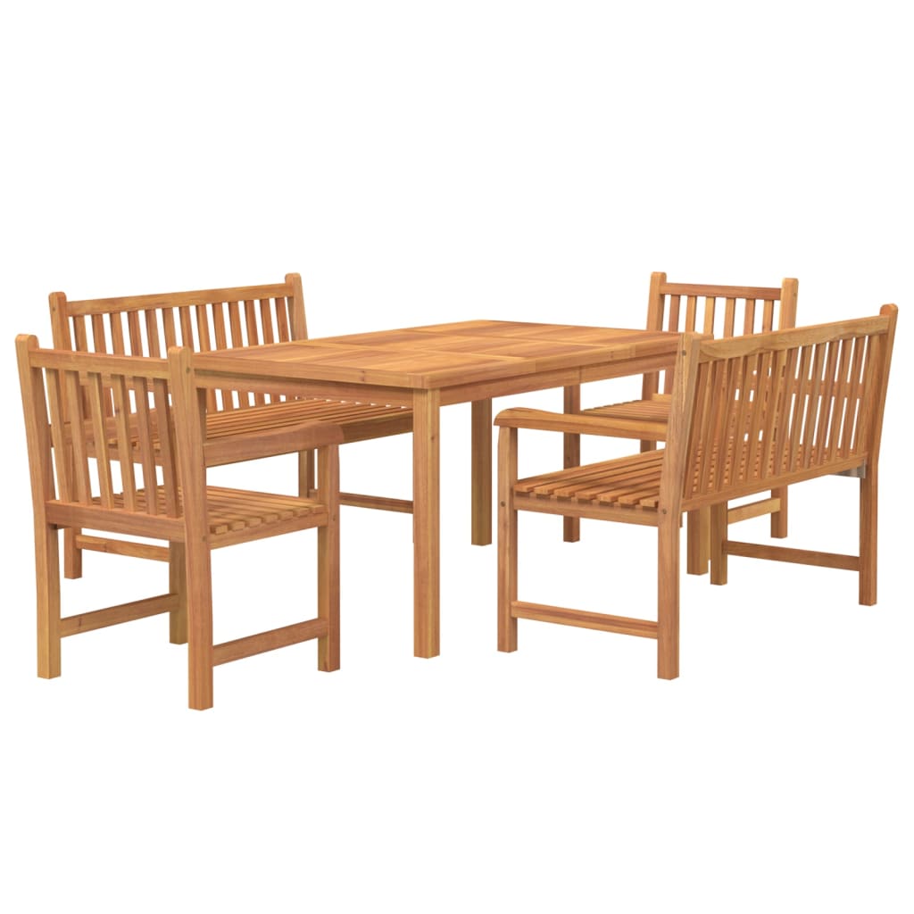 Set da Pranzo per Giardino 5 pz in Legno Massello di Teak cod mxl 38016