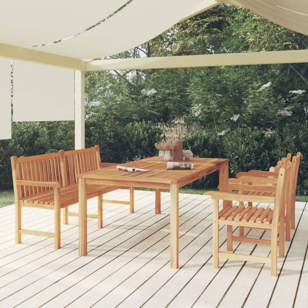 Set da Pranzo per Giardino 4 pz in Legno Massello di Teak cod mxl 51662
