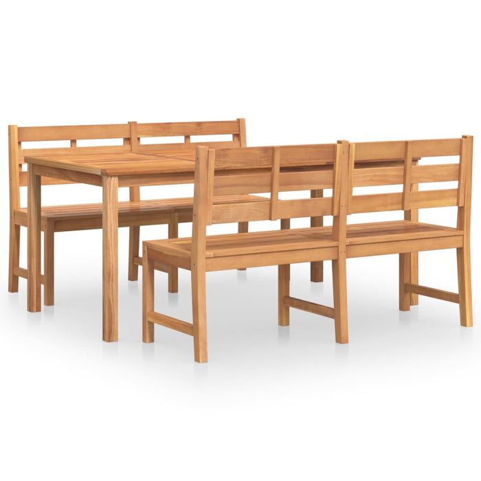 Set da Pranzo per Giardino 3 pz in Legno Massello di Teak cod mxl 35406