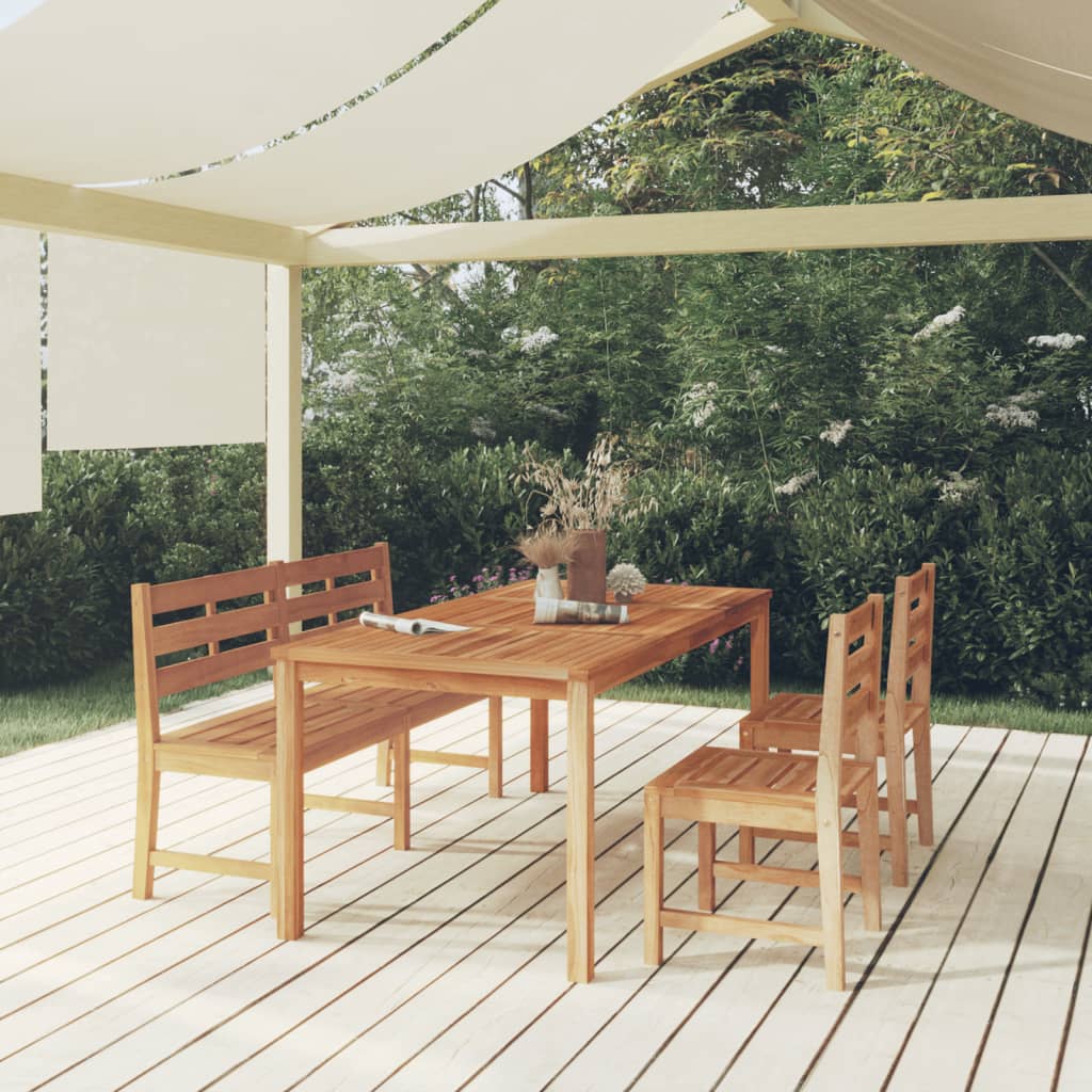 Set da Pranzo per Giardino 4 pz in Legno Massello di Teak 3157200