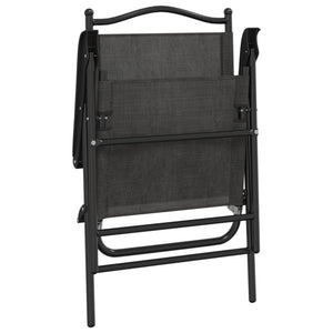 Sedie Giardino Pieghevoli 4 pz Grigio Mélange Acciaio Textilene 3157287