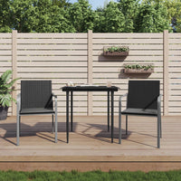 Sedie da Giardino con Cuscini 2pz Neri 56x59x84cm in Polyrattan 364094