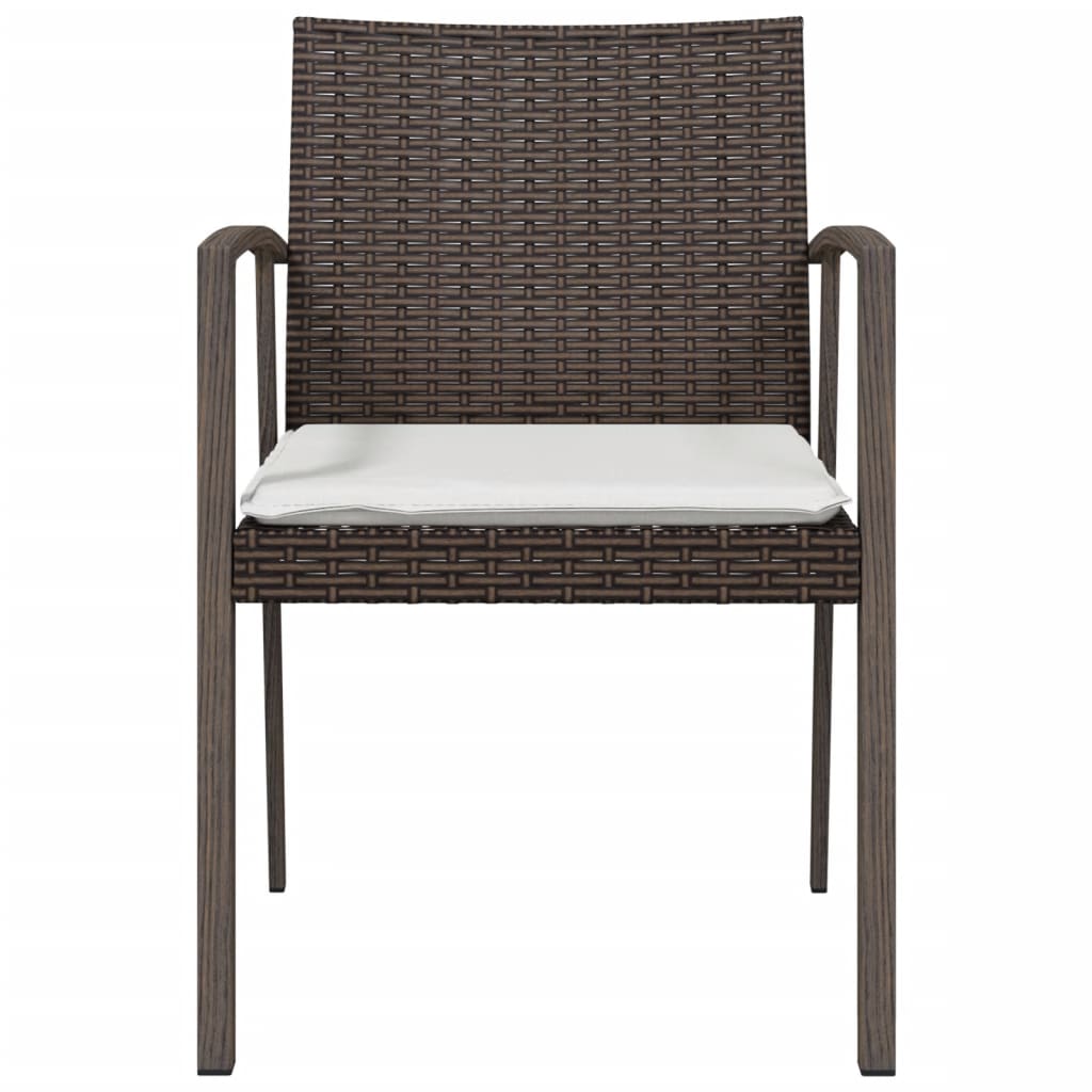 Sedie Giardino con Cuscini 2pz Marroni 5,56x57x83 cm Polyrattan 364095