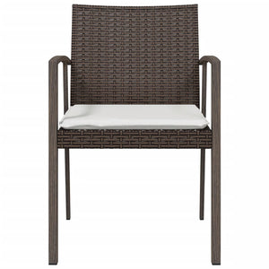 Sedie Giardino con Cuscini 2pz Marroni 5,56x57x83 cm Polyrattan 364095
