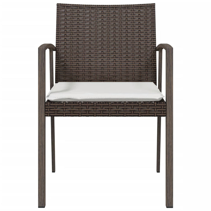 Sedie Giardino con Cuscini 2pz Marroni 5,56x57x83 cm Polyrattan 364095