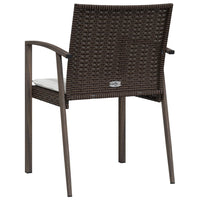 Sedie Giardino con Cuscini 2pz Marroni 5,56x57x83 cm Polyrattan 364095