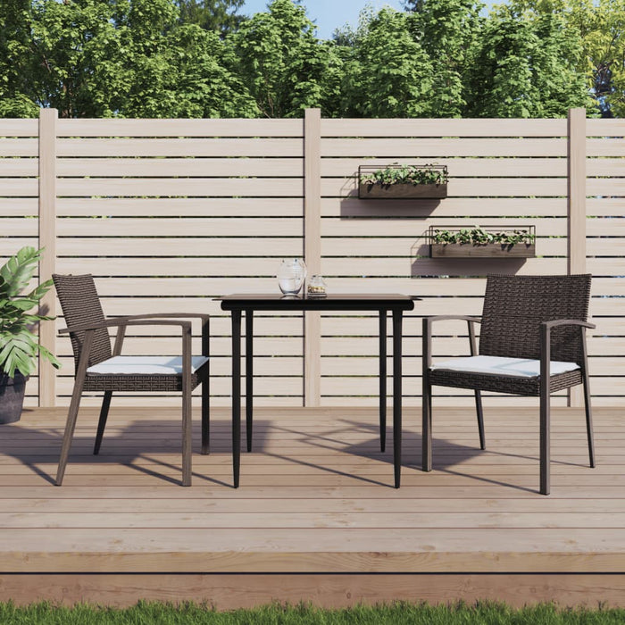 Sedie Giardino con Cuscini 2pz Marroni 5,56x57x83 cm Polyrattan 364095