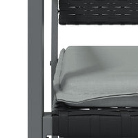 Sedie da Giardino con Cuscini 2pz Nere 54x62,5x89 cm Polyrattan 364097