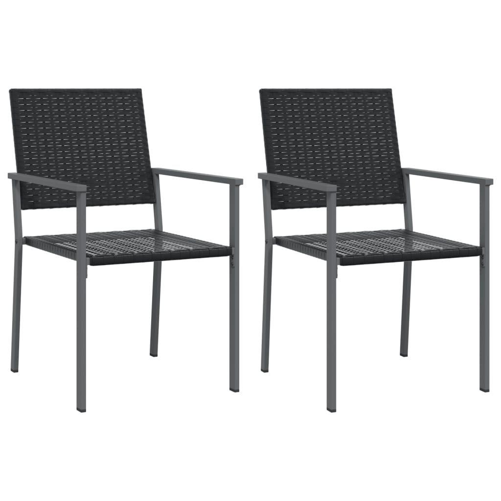 Sedie da Giardino 2 pz Nere 54x62,5x89 cm in Polyrattan 364098