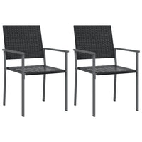 Sedie da Giardino 2 pz Nere 54x62,5x89 cm in Polyrattan 364098