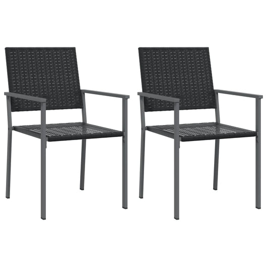 Sedie da Giardino 2 pz Nere 54x62,5x89 cm in Polyrattan 364098