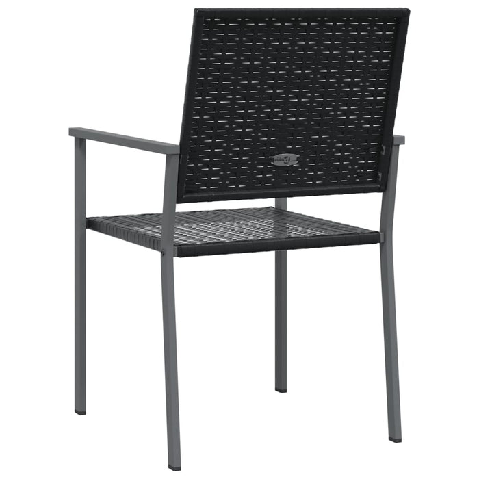 Sedie da Giardino 2 pz Nere 54x62,5x89 cm in Polyrattan 364098