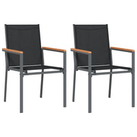 Sedie da Giardino 2 pz Nere 55x61,5x90 cm Textilene e Acciaiocod mxl 106888