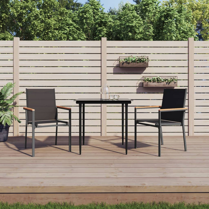 Sedie da Giardino 2 pz Nere 55x61,5x90 cm Textilene e Acciaiocod mxl 106888