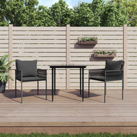 Sedie da Giardino con Cuscini 2pz Nere 54x61x83cm in Polyrattancod mxl 105858