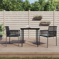 Sedie Giardino con Cuscini 2 pz Nere 54x60,5x83,5 cm Polyrattancod mxl 81937