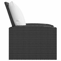 Poltrona Reclinabile da Giardino con Cuscini Polyrattan Nera 364105