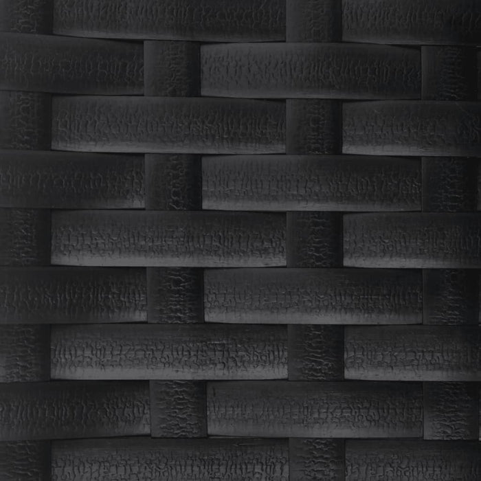 Poltrona Reclinabile da Giardino con Cuscini Polyrattan Nera