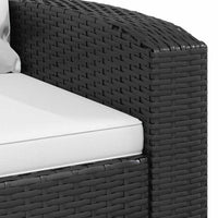 Poltrona Reclinabile da Giardino con Cuscini Polyrattan Nera 364105
