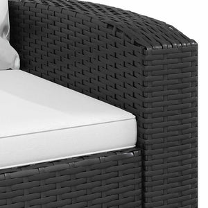 Poltrona Reclinabile da Giardino con Cuscini Polyrattan Nera 364105