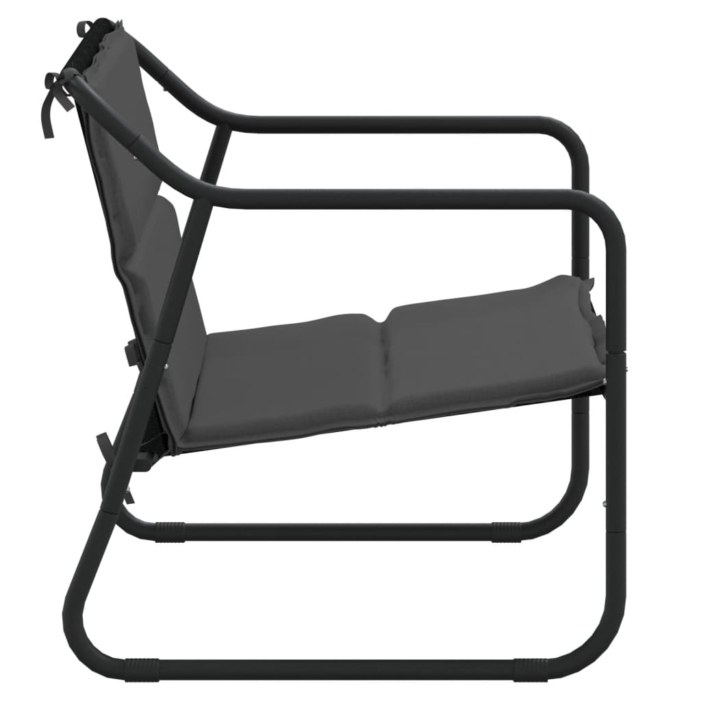 Panca da Giardino 2 Posti con Cuscino Antracite in Acciaio 364106