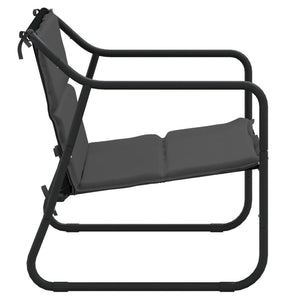 Panca da Giardino 2 Posti con Cuscino Antracite in Acciaio 364106