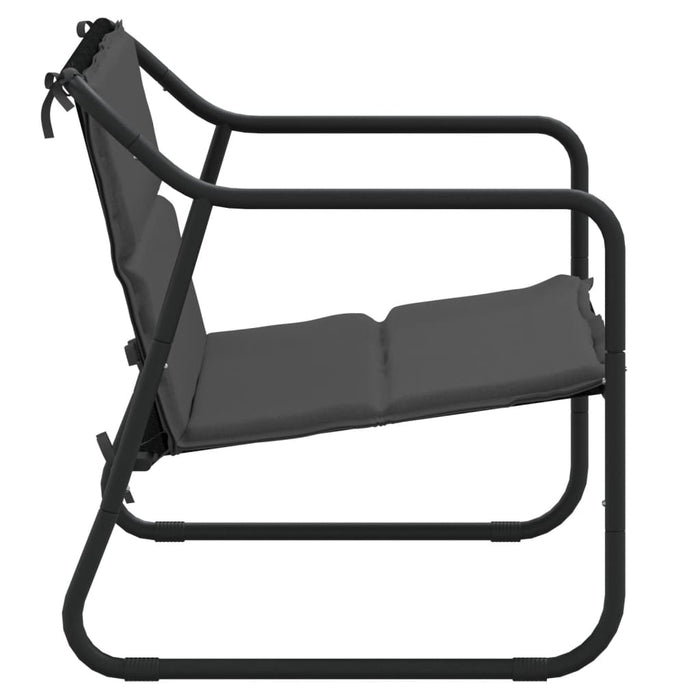 Panca da Giardino 2 Posti con Cuscino Antracite in Acciaio 364106