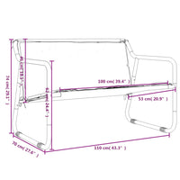 Panca da Giardino 2 Posti con Cuscino Antracite in Acciaio 364106
