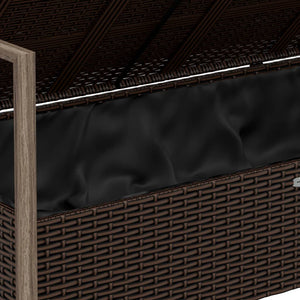 Panca da Giardino a 2 Posti con Cuscini in Polyrattan Marrone 364113