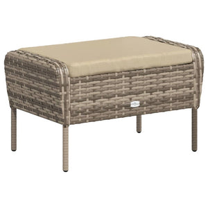 Poltrona da Giardino con Poggiapiedi Polyrattan Marrone Chiaro 364114