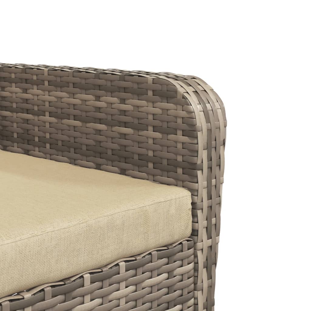 Poltrona da Giardino con Poggiapiedi Polyrattan Marrone Chiaro 364114