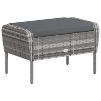 Poltrona da Giardino con Poggiapiedi Grigia in Polyrattan 364115