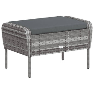 Poltrona da Giardino con Poggiapiedi Grigia in Polyrattan 364115