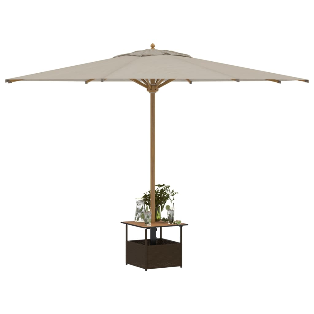 Tavolo Giardino Foro Ombrellone Marrone 55x55x46,5cm Polyrattan 364118