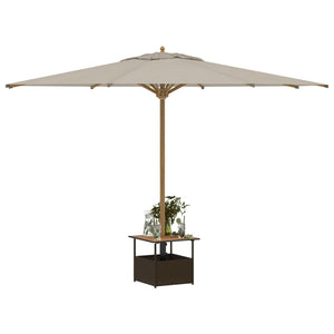 Tavolo Giardino Foro Ombrellone Marrone 55x55x46,5cm Polyrattan 364118