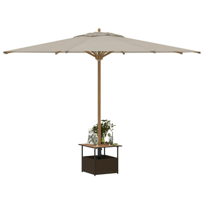 Tavolo Giardino Foro Ombrellone Marrone 55x55x46,5cm Polyrattan 364118