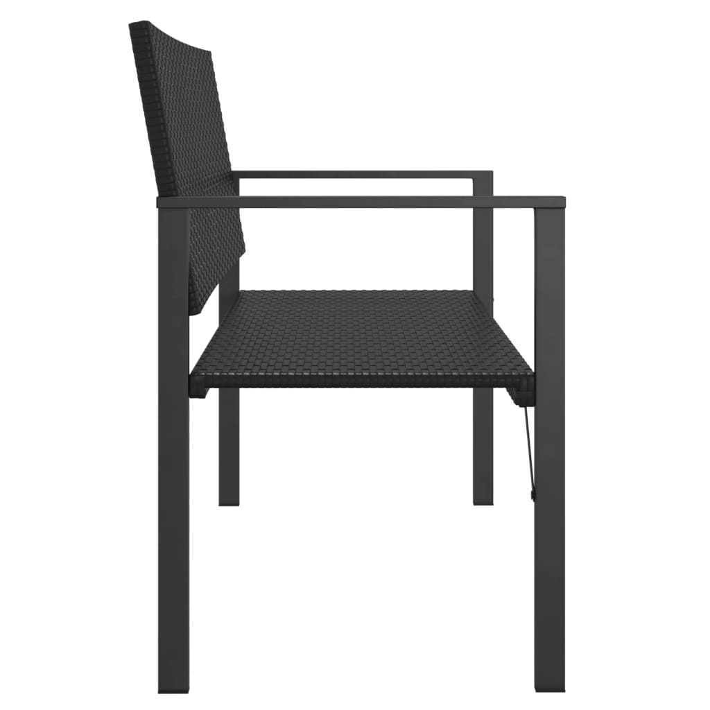 Panca da Giardino a 2 Posti in Polyrattan Nero 364121