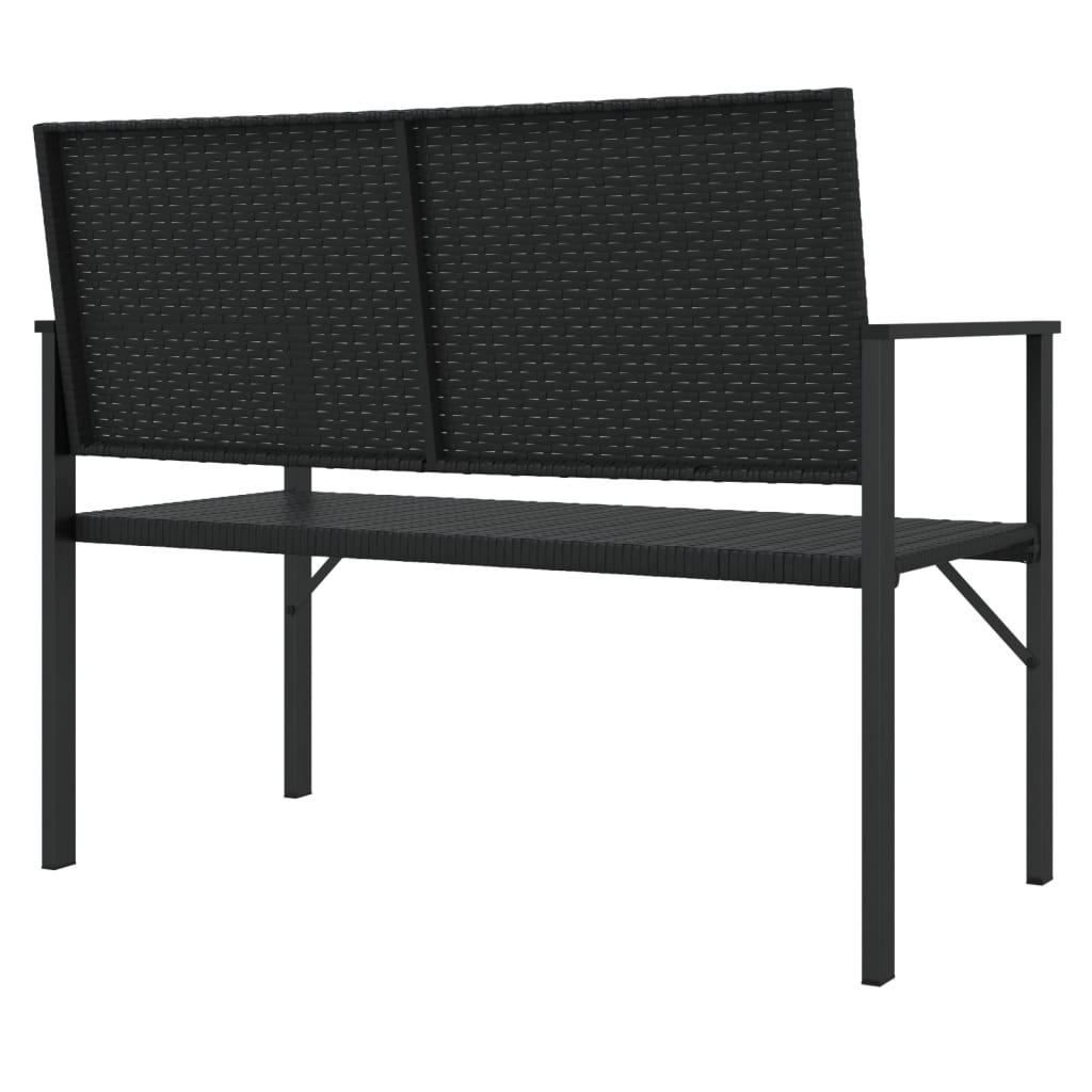 Panca da Giardino a 2 Posti in Polyrattan Nero 364121