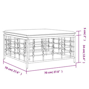 Poggiapiedi da Giardino con Cuscino in Polyrattan Grigio Scuro 364136