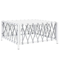 Tavolo da Giardino Bianco 70x70x34 cm in Tessuto Intrecciato 364141