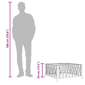 Tavolo da Giardino Antracite 70x70x34 cm in Tessuto Intrecciato