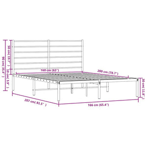 Giroletto con Testiera in Metallo Nero 160x200 cm 352322