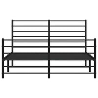 Giroletto con Testiera e Pediera Metallo Nero 120x200 cm 352335