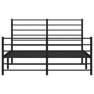 Giroletto con Testiera e Pediera Metallo Nero 120x200 cm 352335