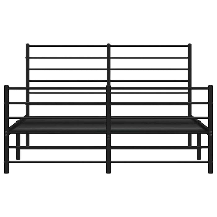 Giroletto con Testiera e Pediera Metallo Nero 120x200 cm 352335